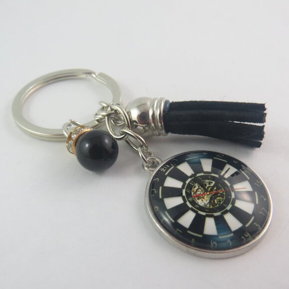 Dartboard Keychain Darts Key Ring Game Lover Gift Dart Player Keychain Dartboard - Picture 3 of 5